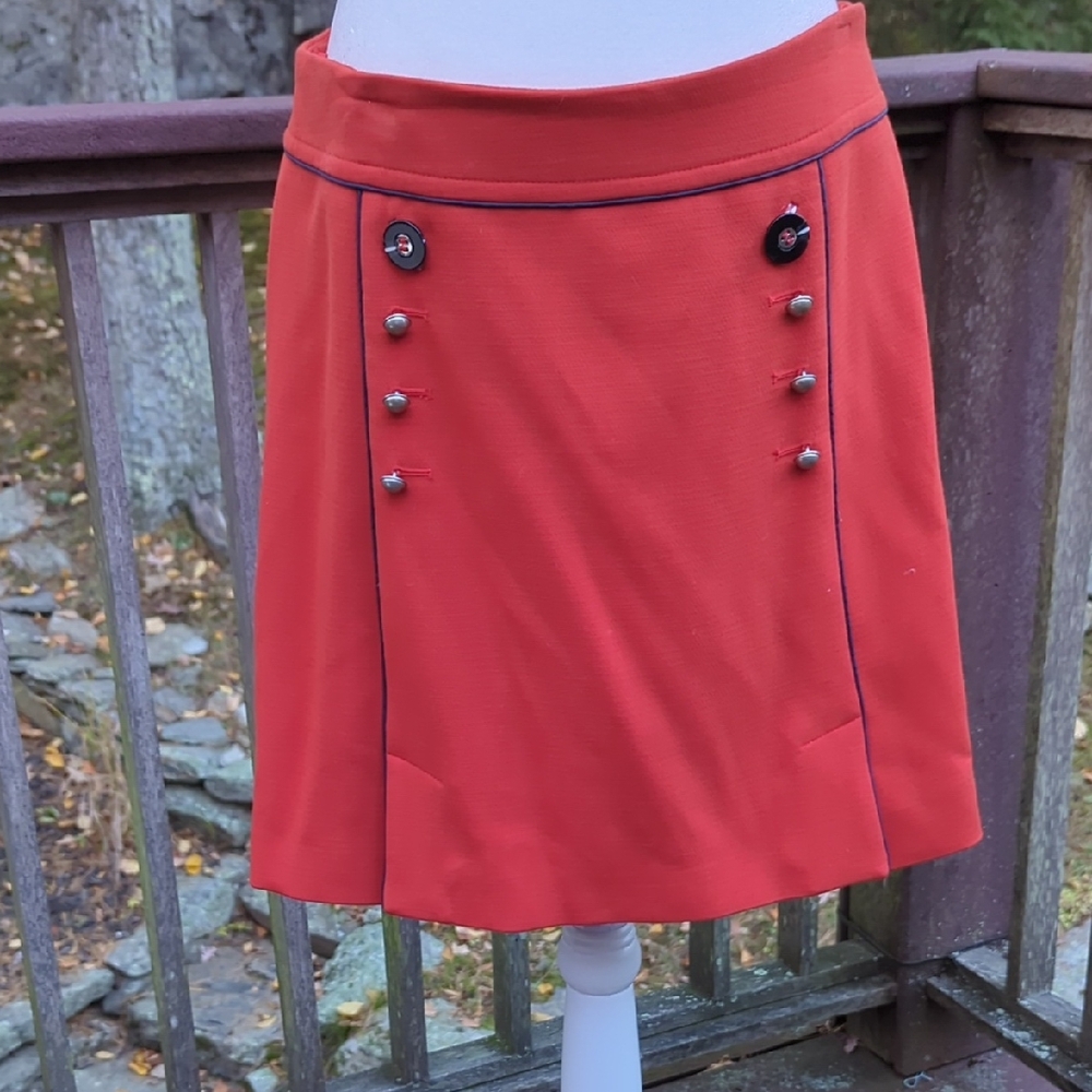 Leifsdottir Coral Button-Accent Mini Skirt